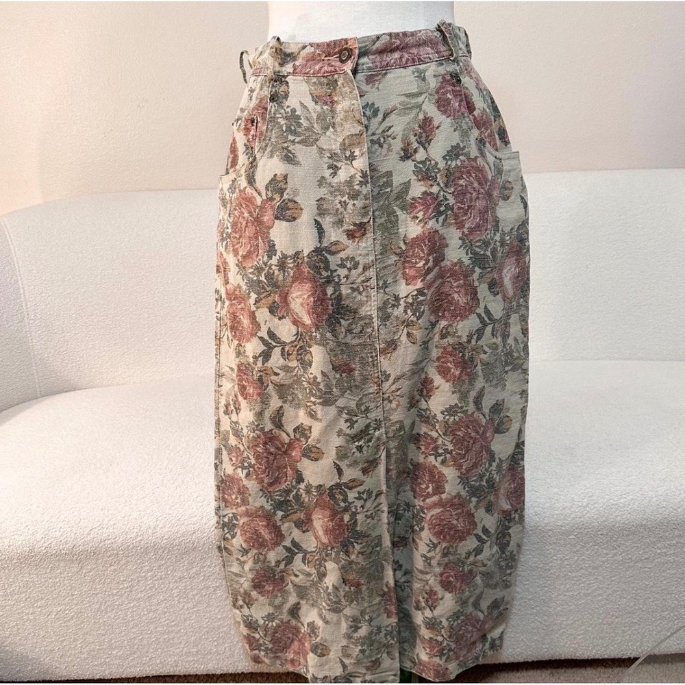 Vintage EXP Maxi Skirt Womens 9 Floral Tapestry Vintage Prairie Western Boho Y2K